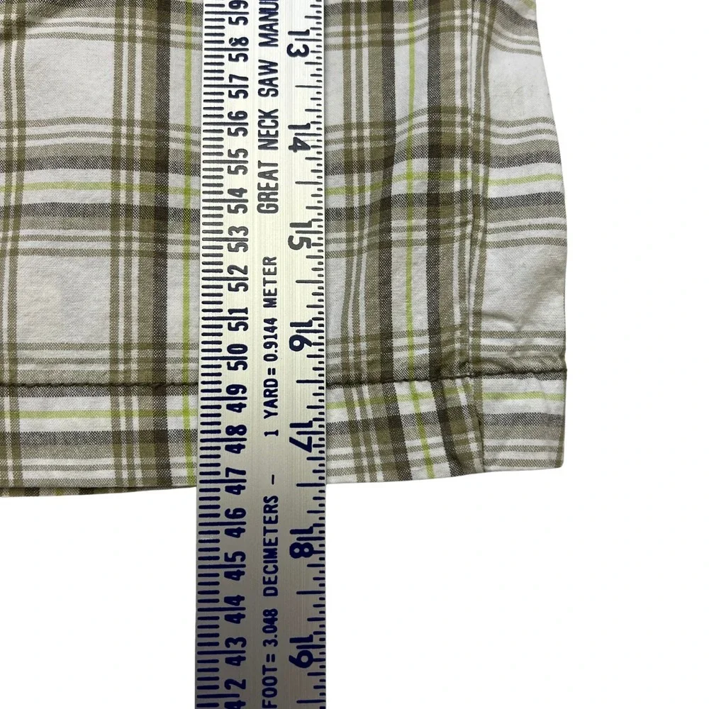 Old Navy Boy's Knee Length Green Plaid Bermuda Shorts Adjustable Waist‎ Sz 8